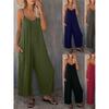 Solid Color U-neck Sleeveless Jumpsuit Women's Pure Color U-Neck Sleeveless Jumpsuit