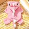 New Small Dinosaur Transforming Dog Clothes Autumn Winter Flannel Warm Teddy Cat Pet Clothes Dog Jumpsuits Rompers