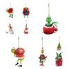 Cartoon Style Christmas Tree Decoration Green Furry Monster Ornament Acrylic Material