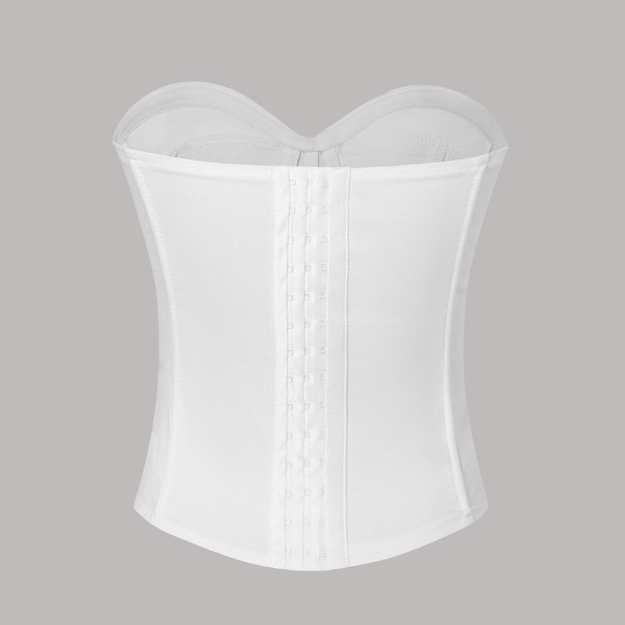 Cross-Border Hot Girl Solid Color Fishbone Tie Sling Bandeau