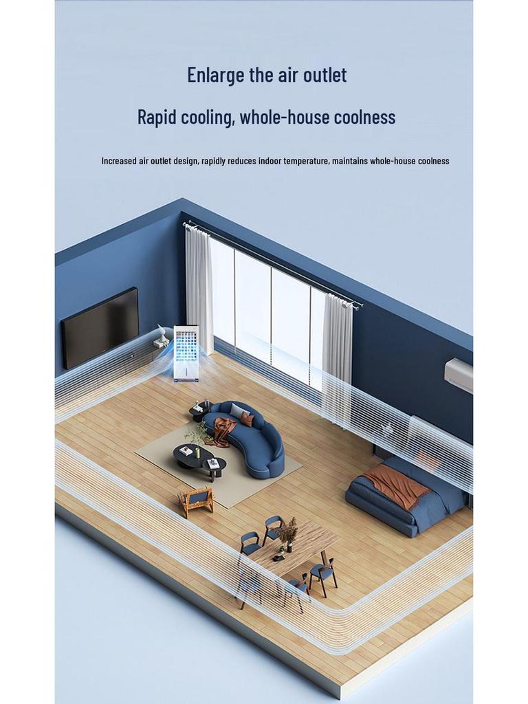 Portable Air Cooler: Powerful Mobile Fan & Small Room AC with Water & Ice Circulation