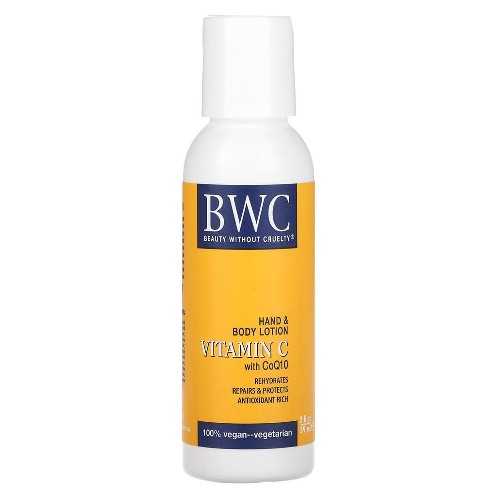 Beauty Without Cruelty Hand & Body Lotion, Vitamin C with CoQ10, 2 Fl Oz (59 Ml)