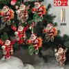 8pcs Christmas Wooden Bicycle Santa Claus 2D Flat Wooden Pendant Christmas Tree Decoration Perfect Holiday Gift Decor