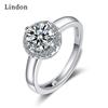 Lindon Classic Copper Alloy Zircon Ring Ladies Jewelry Wedding Promise Party Gift