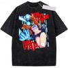 Japan Funny Anime Dandadan Okarun Ken Takakura Grarphic Print Tshirt Men Women Cotton Summer Retro Washed Casual Oversized Tops