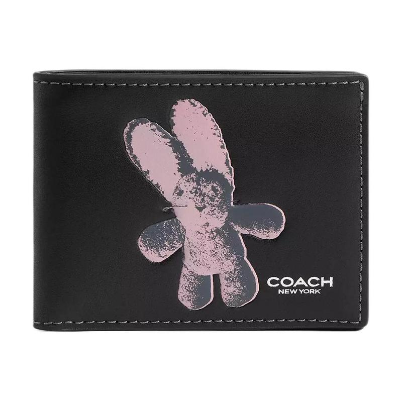 Coach Кошелек-портмоне FLOPPY 10 складной кошелек из коровьей кожи мужской черный черный