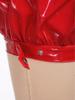 Ladies Glossy Patent Leather Puff Shorts Ruched Front Zipper High Waist Hot Pants for Club Rave Music Festival Carnival
