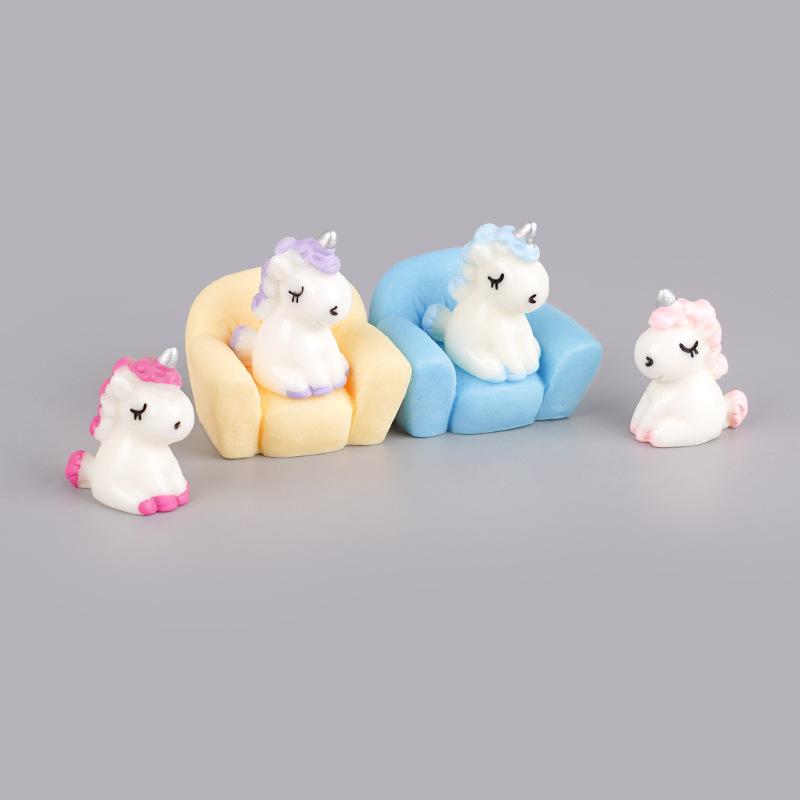 Creative Cartoon Mini Cute Small Sofa Unicorn Desktop Creative Small Ornament Seat Children Play House Toys