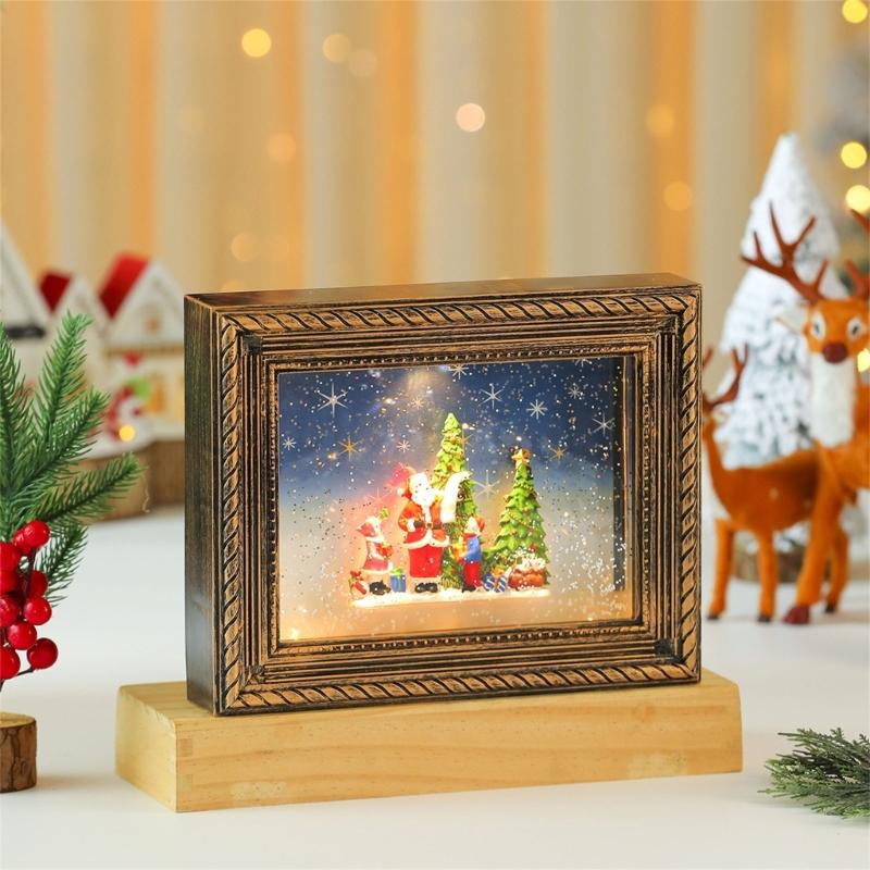Festival Memory Showcases Combining Rotating Snow Effect Battery Power Melodies Player And Shatterproof Frame Structure