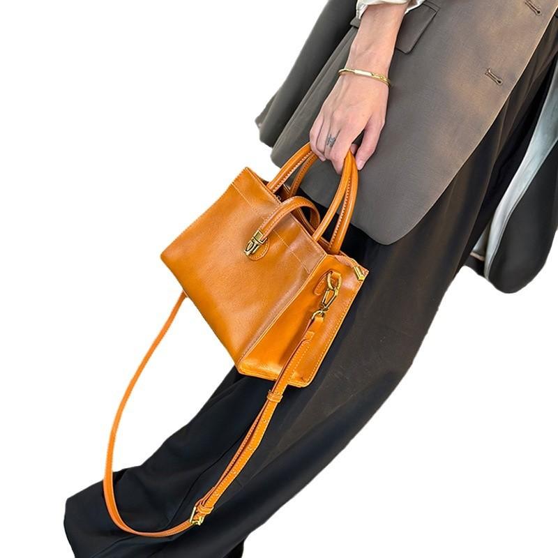 Кожаные женские сумки - модные, атмосферные и универсальные, деловые сумки высокого класса, мягкая кожа на первом слое, и портативные ретро-сумки-мессенджеры