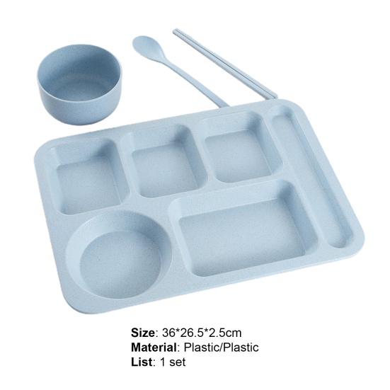 1 Set Individual Grid Stackable Food Plate Plastic Practical Food-grade Food Tray