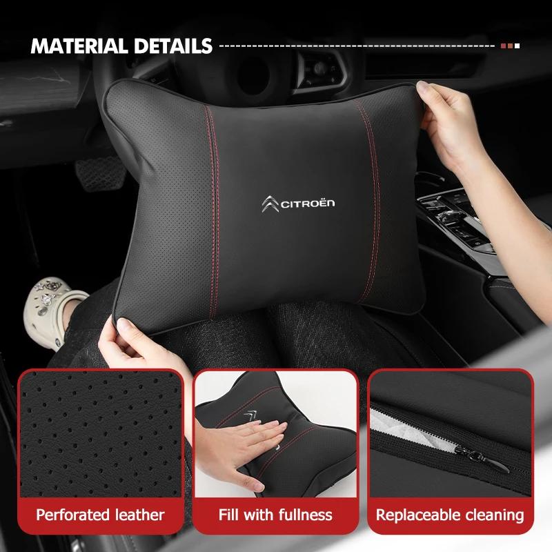 KDXF2 Car Seat Headrest Lumbar Support Spine Protect Neck Rest Cushion For Citroen C4 C3 C5 C1 C2 C6 VTS C4L DS3 DS4 DS5 Grand