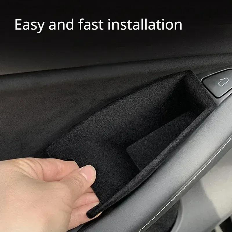 Door Side Storage Box for Tesla Model 3 -2025/Model Y -2025 Armrest Phone Container Door Organizer Handle Pocket Tray