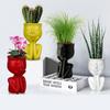 Смола Голова Кашпо Лицо Цветочный Горшок 6 дюймов Крошечные Человекообразные Цветочные Вазы Горшки для Суккулентов Настольное Украшение для Дома Офиса Садоводства В Помещении и На Открытом Воздухе