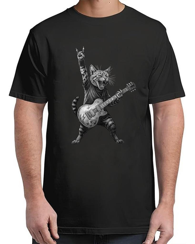 Playing Guitar, Rock and Roll Music, Rock Band T-Shirt for Men & Women S–4XL