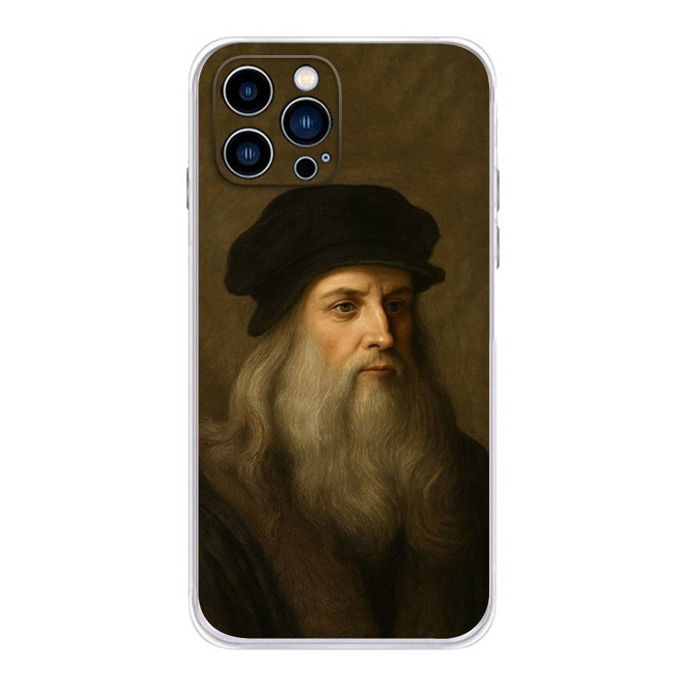 L-Leonardo da Art Vinci Phone Case For IPhone17,16,E,15,14,13,12,11 Pro Max XR XS Max Plus Cute INS Cover Case
