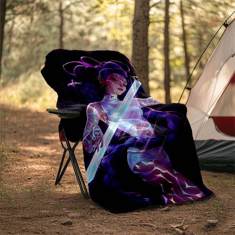 1pc KPop RUMI3 Theme Blanket - Digital Print, Polyester, Cozy for All Seasons, Perfect for Outdoor, Camping, and Travel