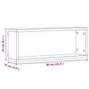 Wall Shelves with Shelf 2 pcs Black Oak Look 60 x 15 x 23 cm