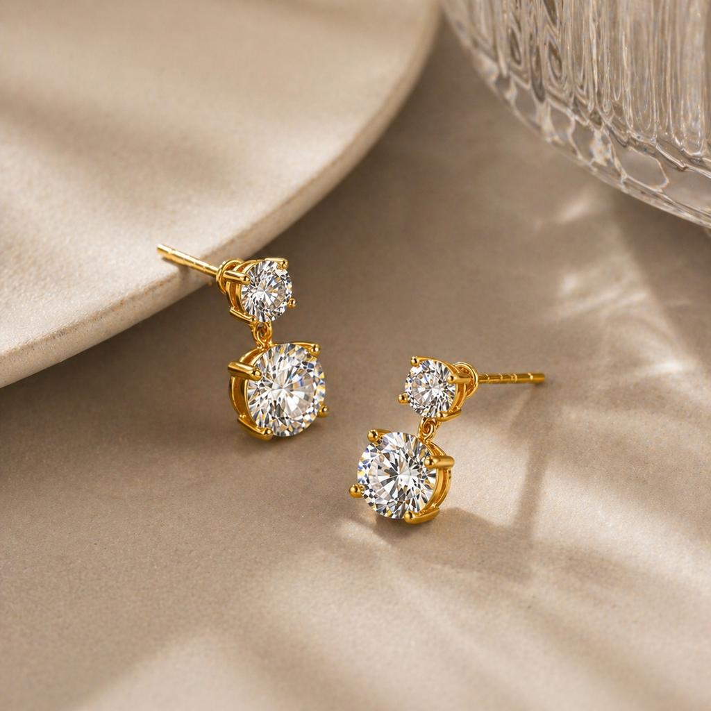 Shiny Cubic Zirconia Drop Earrings CZ Drop for Women Attractive Charms Wedding Engagement Jewelry Trendy Exquisite Accessories