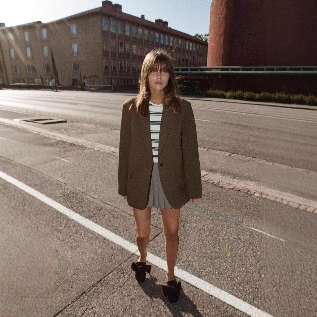 Женский свободный пиджак в стиле ретро-стритстайл Осень 2024 - Европейская и американская мода