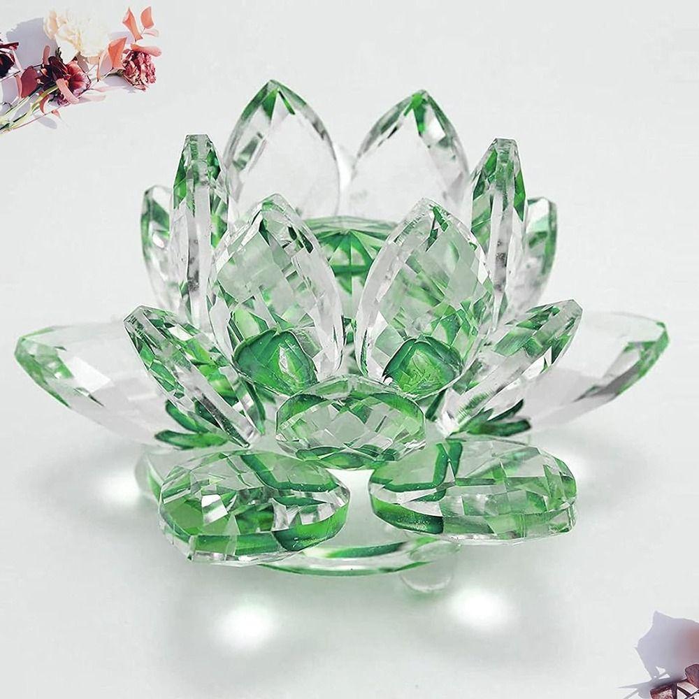 Нескользящий хрустальный цветок лотоса 3 фута стеклянный лотос фэн-шуй декор хрустальный цветок статуэтка для офиса