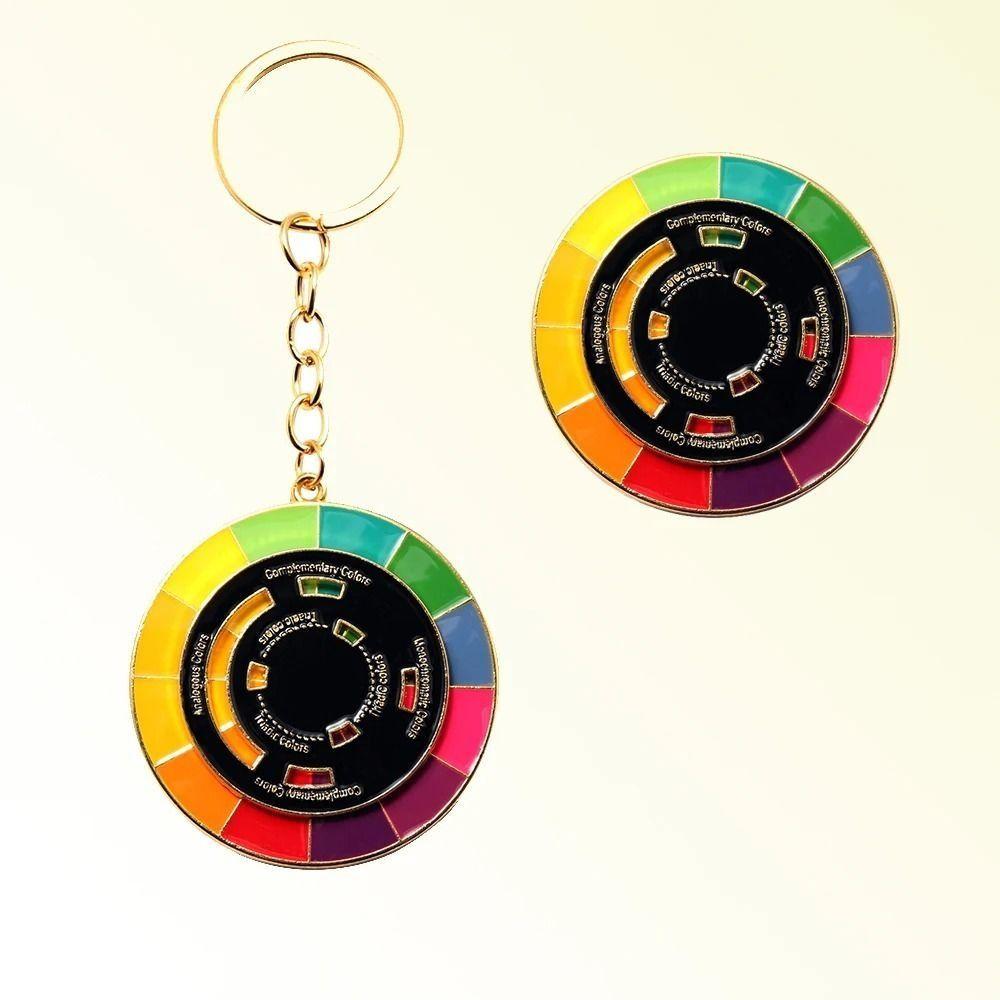 Rotatable Color Wheel Keyring Palette Rotable Color Palette Keychain  Clothing Accessories.