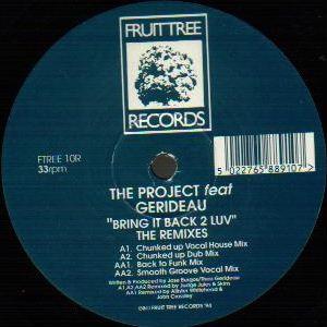 12-дюймовая пластинка PROJECT FEAT GERIDEAU - Верни это к любви (Ремиксы) FTREE10R Fruittree Recor 1994 UK Танцевальная и Электронная Б/У