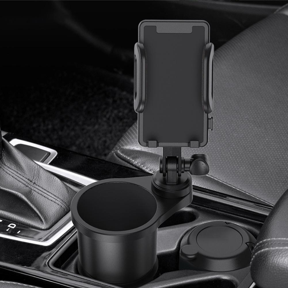 2 In 1 Car Phone Holder Cup Holder Adapter 360 Degree Adjustable Car Cup For Bottle Beverage Auto Interior Accessory
