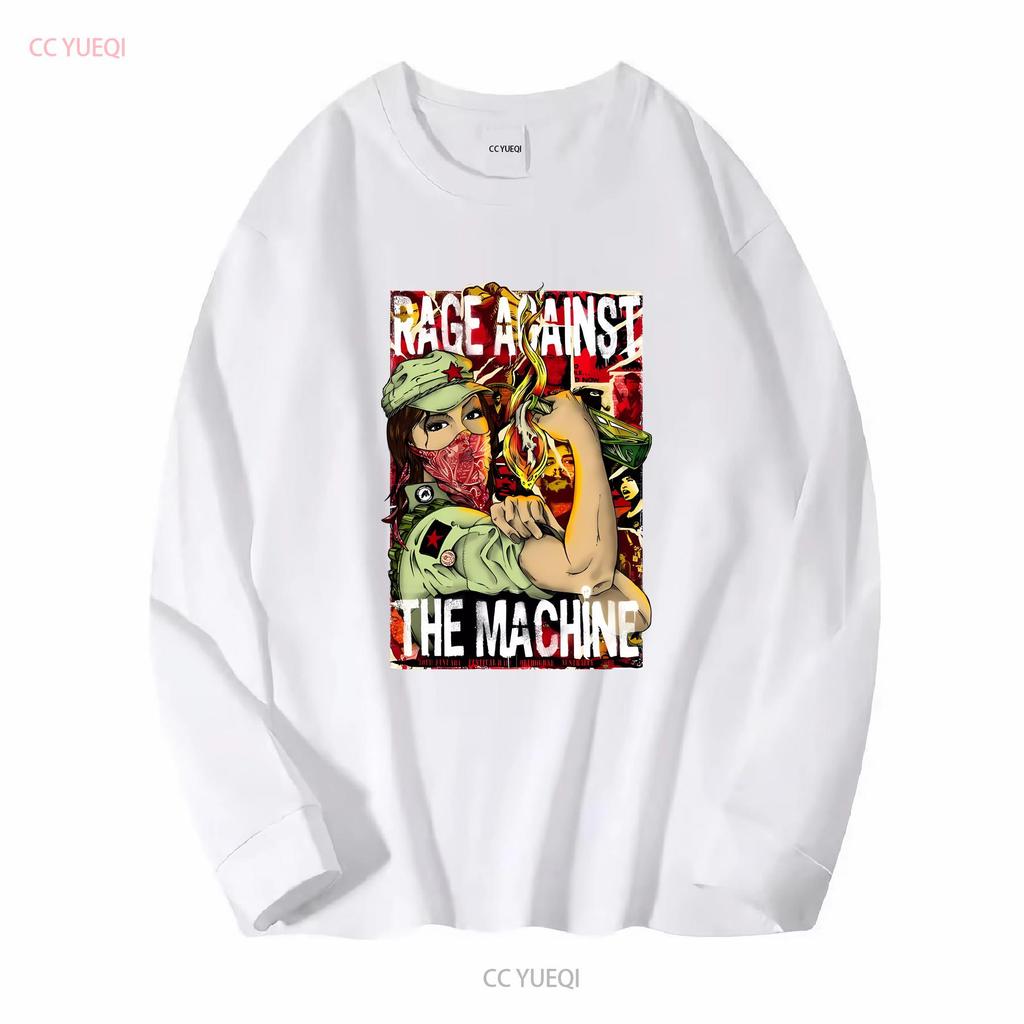 Rage Against The Machine Белая футболка J87168 с длинным или коротким рукавом винтажная стираная удобная мягкая модная унисекс с принтом