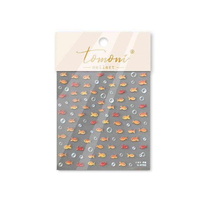 Little Red Fish Jelly Summer Goldfish Carp Ocean Beach Mermaid Sea Shiny Nail Art Stickers Manicure Decals