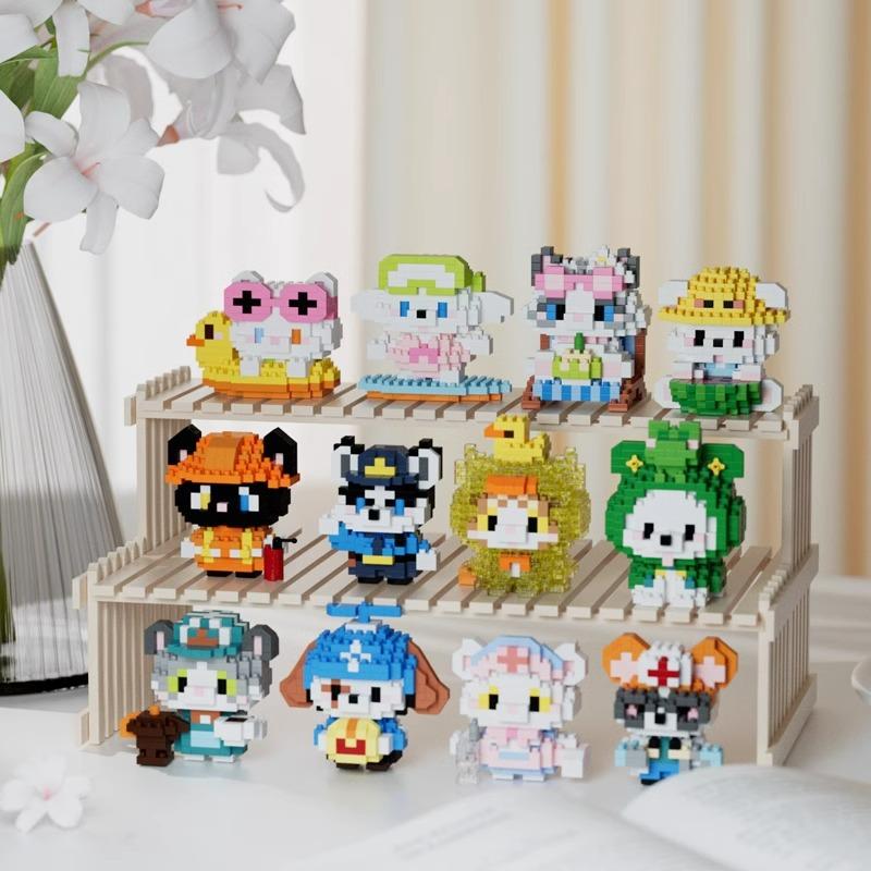 Fun Meowland Cartoon Cute Animal Dolls Puppies And Cats Children'S Educational Building Blocks Toys Leisure Stress Relief Gifts