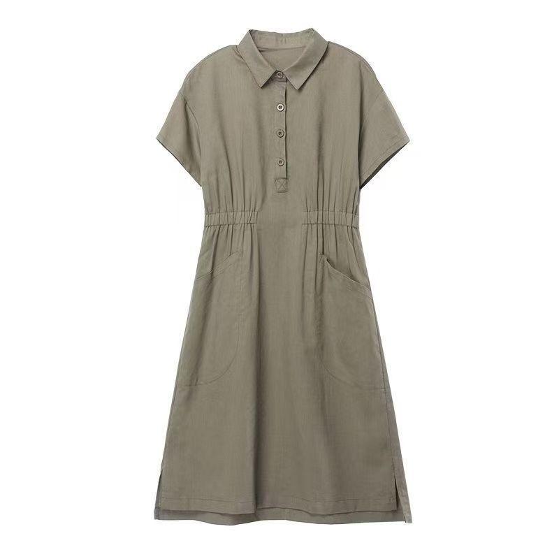 Однотонное свободное повседневное платье для похудения с утягивающей талией для женщин больших размеров для мам