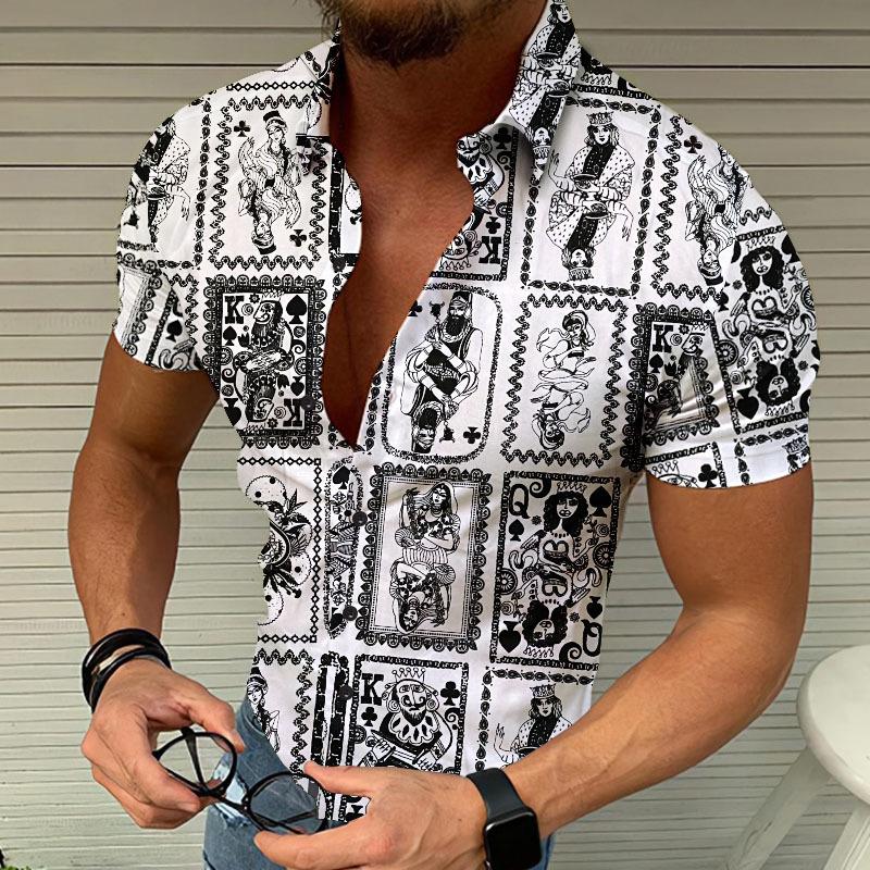 Europe, America 2022 Casual Men's Summer Beach Cardigan Printed Shirt