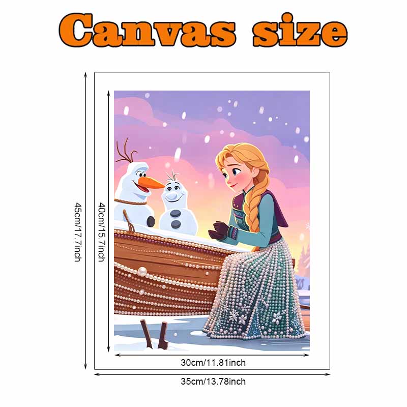 Disney Pearl Art Painting Anna and Olaf Handmade diy5D Pearl Gem Painting Pictures Crafts Special Shape Home Wall Decoration
