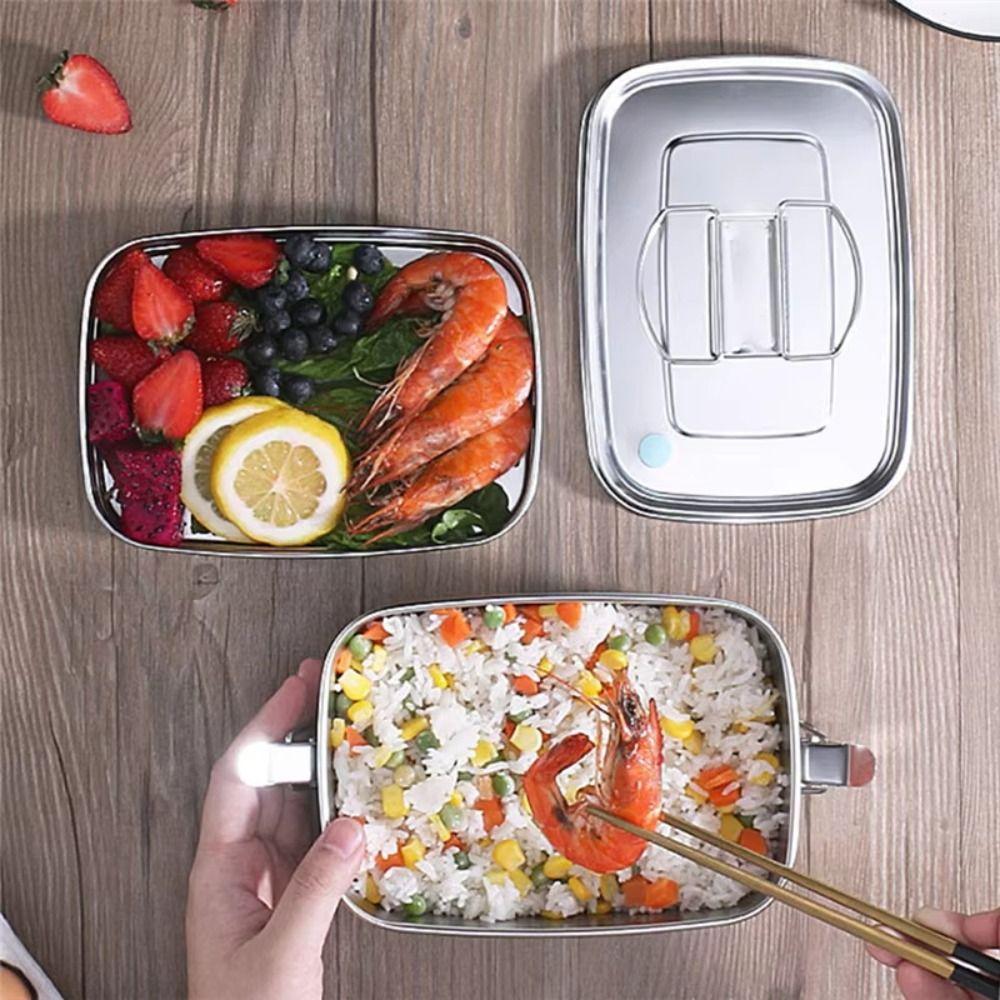 304 Stainless Steel Stainless Steel Lunch Box Leakproof Cover Portable Food Container  Outdoor