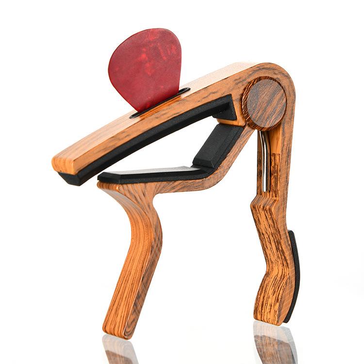 Медиатор для гитары с умеренным прижимом, с отделкой под дерево, с держателями для карточек и медиаторов