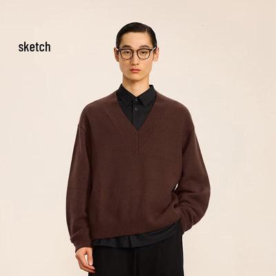 CROQUIS Мужской Свитер Осенний 2024 Свободный Повседневный Свободный Покрой Длинный Рукав 9O9311460