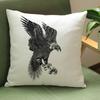 Eagle Pillows Home Decor Black Sketch Tatoo Stylish Birds Nightowl Hawk Swan Cushion Cover High Quality Sofa Pillow Case 45X45Cm
