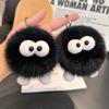Cute Fox Fur Small Coal Ball Car Keychain Pendant Instagram Little Elf Plush Ball Book Bag Pendant Gift