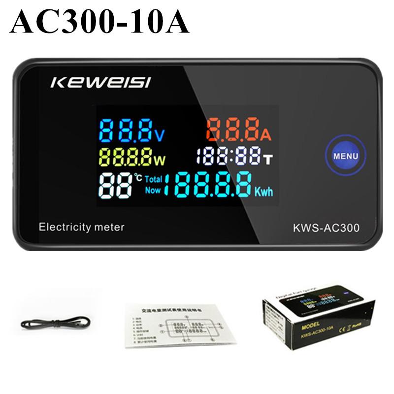 6-в-1 KWS-AC300 100A Цифровой ваттметр AC амперметр KWS Измеритель мощности и энергии Вольт Ватт КВтч Светодиодный вольтметр с функцией сброса