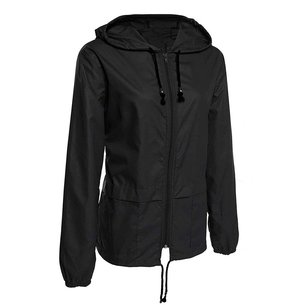 Women's Hooded Lightweight Outdoor Jacket Thin Solid Color Submachine Jacket
