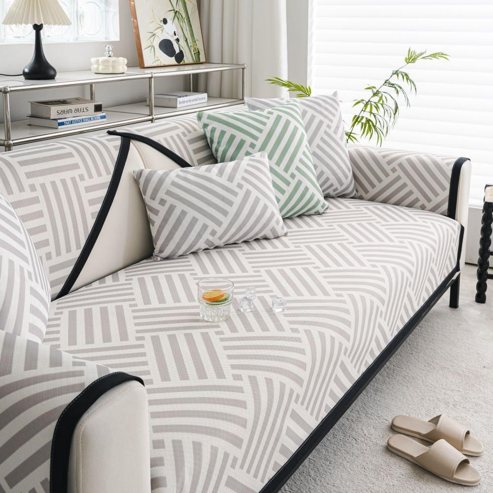 Summer Universal Chenille Sofa Cushion Cover Slipcover Funda Living Room Non-slip Ice Silk Couch Sofa Cover