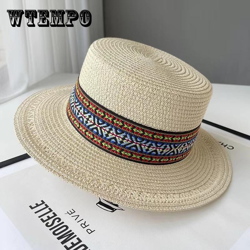 Французская винтажная соломенная шляпа от солнца — стильная плоская шляпа с неподвластным времени очарованием — идеальный солнцезащитный козырек для отдыха и приключений на свежем воздухе