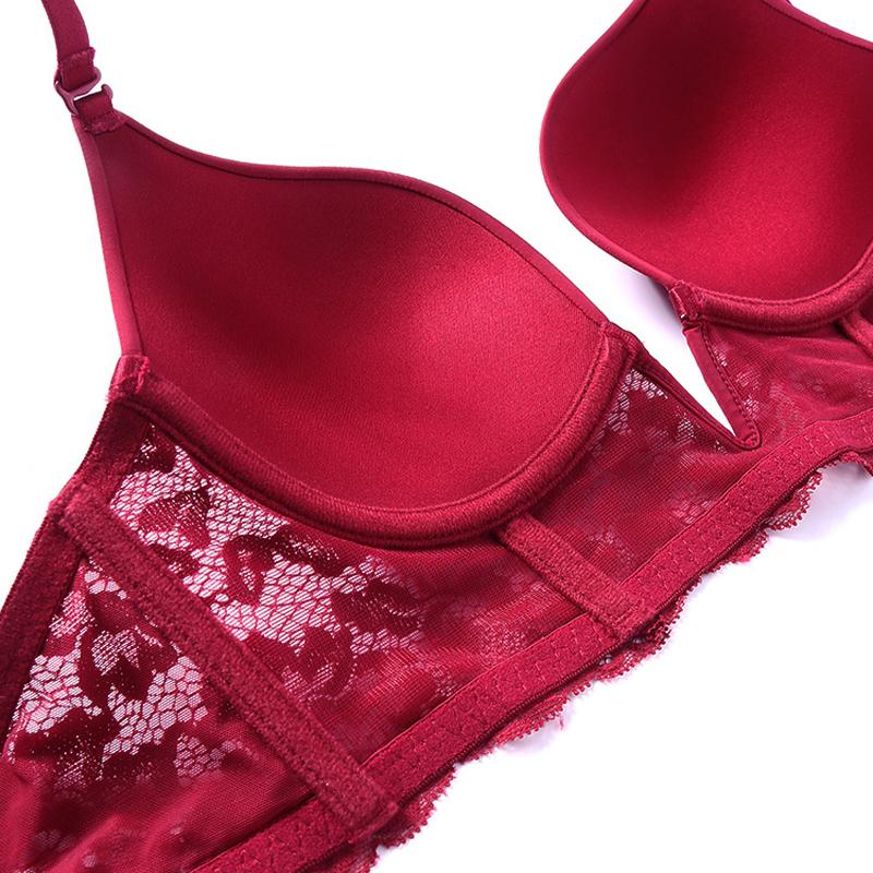Женский сексуальный бюстгальтер пуш-ап, французское кружевное нижнее белье с глубоким V-образным вырезом, женский тонкий свадебный бюстгальтер без косточек, нижнее белье, топ с вышивкой без следов