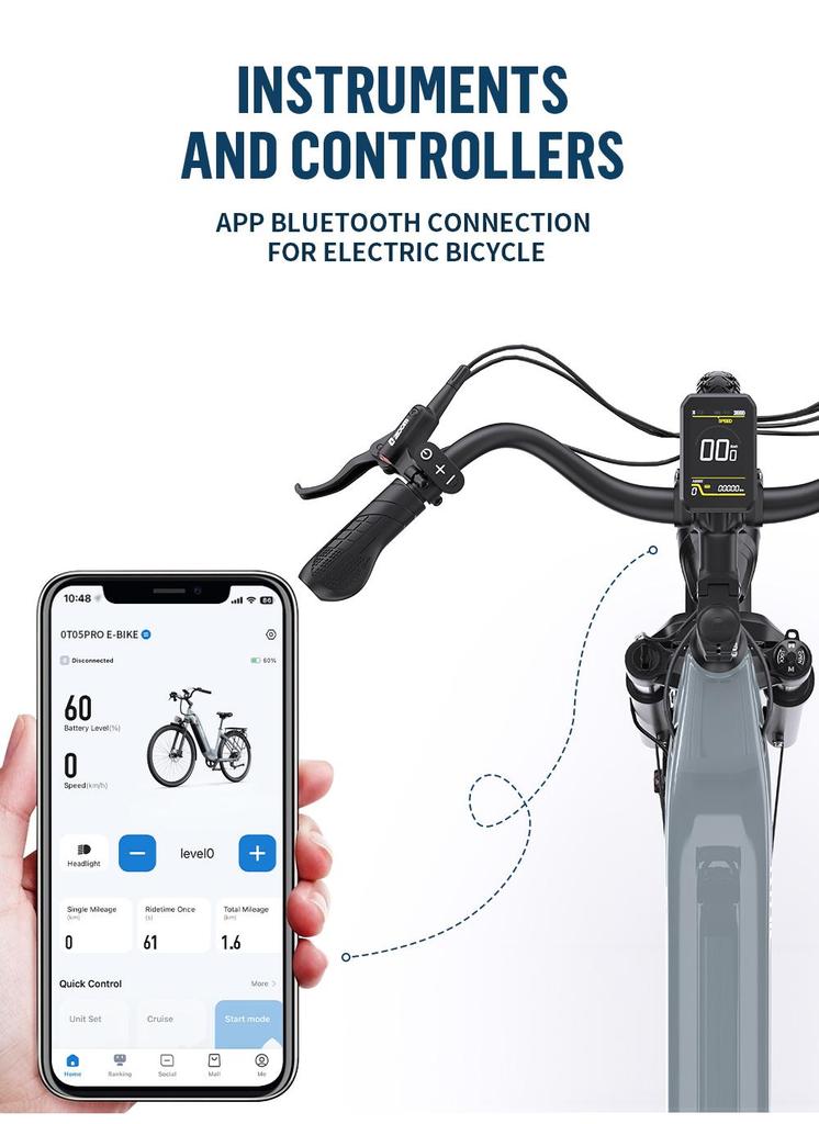 ONESPORT OT05 PRO 2025 Новый Электровелосипед | 250Вт+36В 22.5Ач Аккумулятор | Легкий Дизайн | Гидравлический Тормоз | Shimano | Мода |