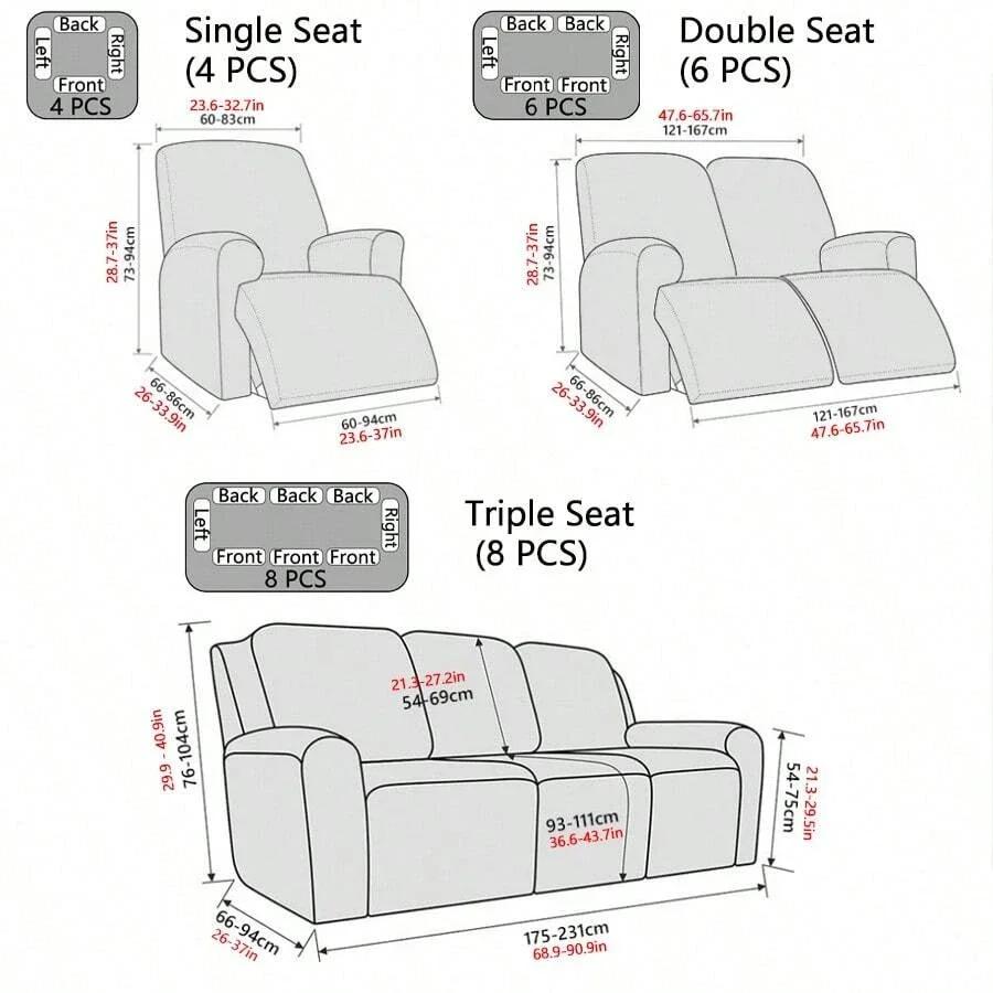 1/2/3seater Recliner Sofa Covers for Printed All-inclusive Relax Armchair Cover Stretch Couch Protector Funda 3 Plazas