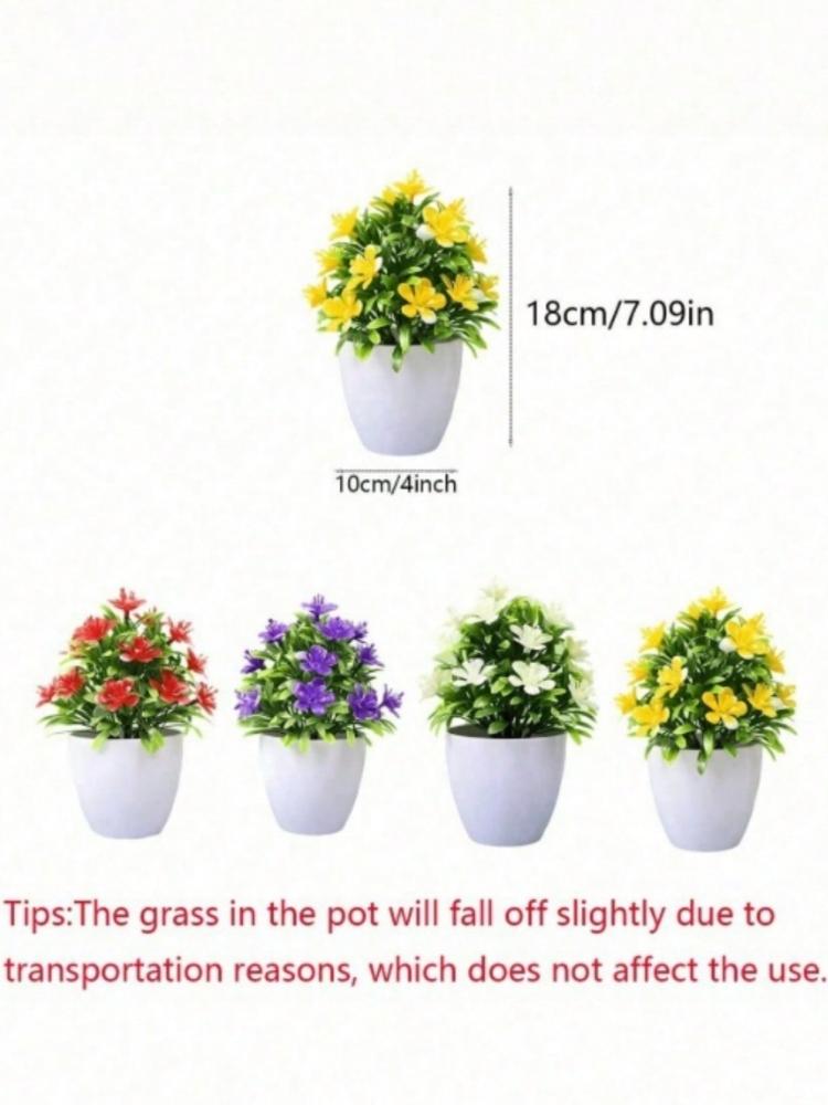 1pc Mini Fake Plants Artificial Potted Eucalyptus Faux Plants For Home Office Farmhouse Bathroom Table Shelf Decor Indoor