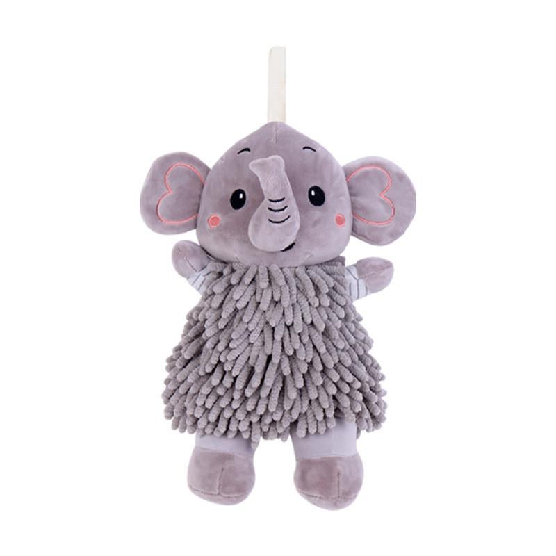 Adorable Cartoon Elephant Chenille Hand Drying Plush Doll Multifunctional Creative Absorbent Hand Towel Toy Ideal For Southeast Asian Home Decoration