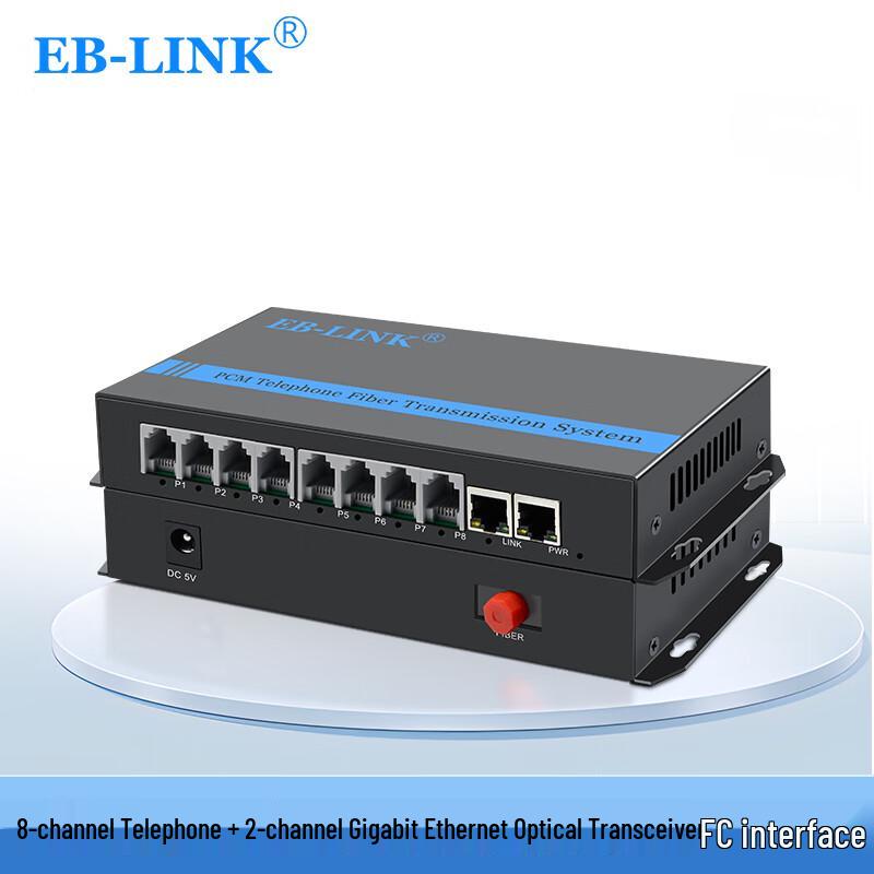 EB-LINK Multi-Channel Telephone & Ethernet Fiber Optic Transceiver