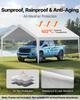 Carport Replacement Canopy, 3.6 x 6 m Potable Garage Tent Top Tarp, UV-Resistant & Waterproof Car Shelter Tarp, Heavy Duty Car Port Cover with Ball